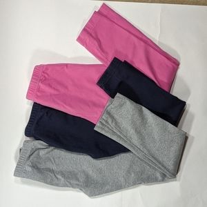 3 pack Hanna Andersson skinny knit pants size 8/ 130 cm pink, navy, gray